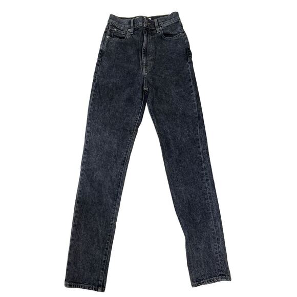 Slvrlake Leila Jeans High Waisted Straight Leg Ankle Length Washed Black Size 24 - Picture 4 of 11